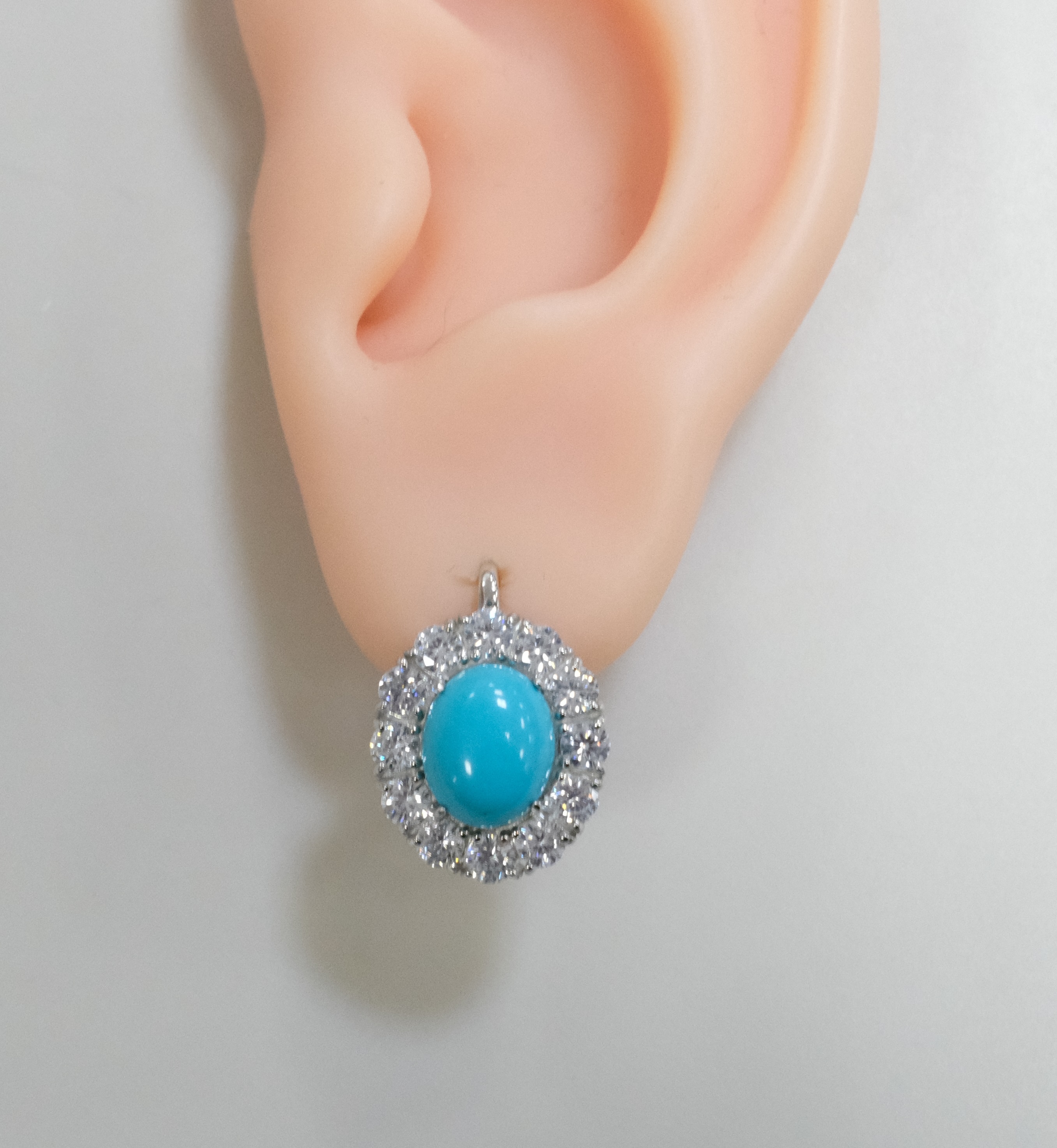 Серебряные серьги с бирюзой